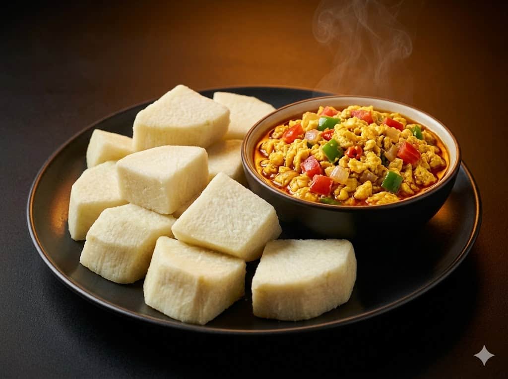 Yam with Egg Sauce